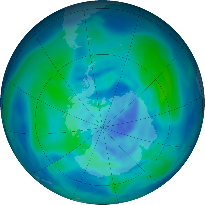 Antarctic ozone map for 18 March 2005